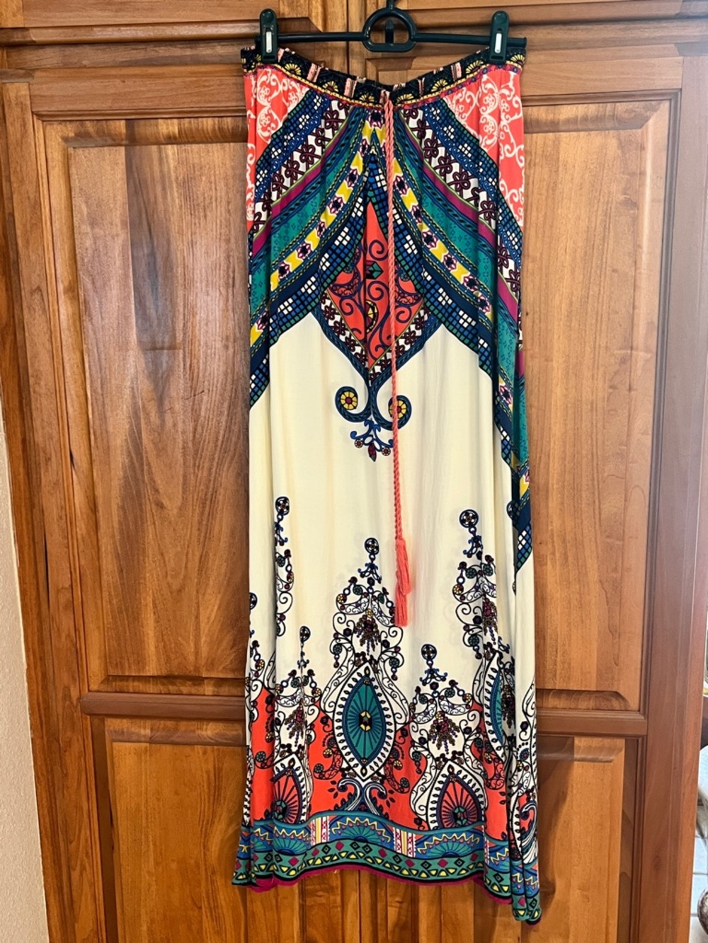 Flying Tomato Bright Multicolor Boho Maxi Skirt - Teal, Yellow, Pink, Navy